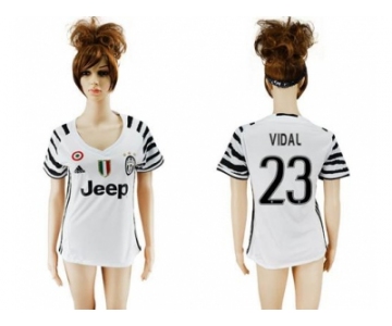 Women's Juventus #23 Vidal Sec Away Soccer Club Jersey