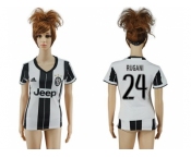 Women's Juventus #24 Rugani Home Soccer Club Jersey