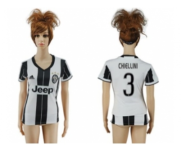 Women's Juventus #3 Chiellini Home Soccer Club Jersey1