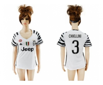 Women's Juventus #3 Chiellini Sec Away Soccer Club Jersey