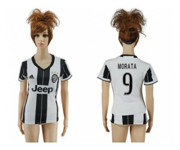 Women's Juventus #9 Morata Home Soccer Club Jersey