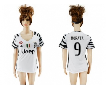 Women's Juventus #9 Morata Sec Away Soccer Club Jersey