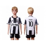Juventus #10 Pogba Home Kid Soccer Club Jersey