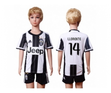 Juventus #14 LLORENTE Home Kid Soccer Club Jersey