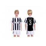 Juventus #3 Chiellini Home Kid Soccer Club Jersey