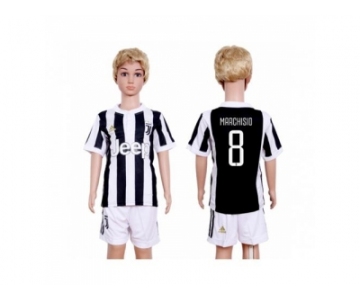 Juventus #8 Marchisio Home Kid Soccer Club Jersey