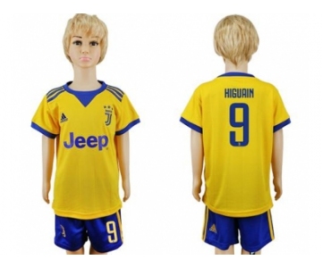 Juventus #9 Higuain Away Kid Soccer Club Jersey