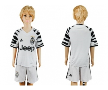 Juventus Blank Sec Away Kid Soccer Club Jersey