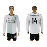 Liverpool #14 Henderson Away Long Sleeves Soccer Club Jersey