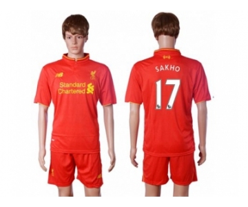 Liverpool #17 Sakho Red Home Soccer Club Jersey