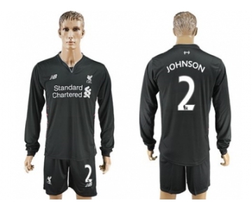Liverpool #2 Johnson Away Long Sleeves Soccer Club Jersey