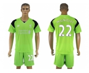 Liverpool #22 Mignolet Green Goalkeeper Soccer Club Jersey1