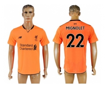 Liverpool #22 Mignolet Sec Away Soccer Club Jersey