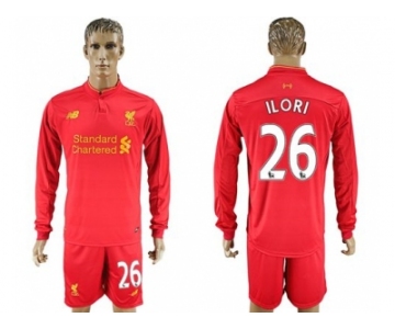 Liverpool #26 ILORI Home Long Sleeves Soccer Club Jersey