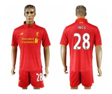 Liverpool #28 Ings Red Home Soccer Club Jersey1