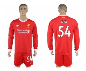 Liverpool #54 OJO Home Long Sleeves Soccer Club Jersey