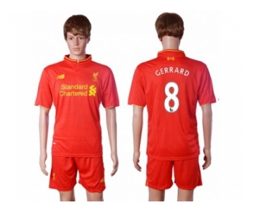Liverpool #8 Gerrard Red Home Soccer Club Jersey