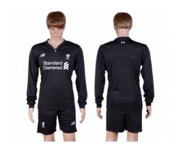 Liverpool Blank Away Long Sleeves Soccer Club Jersey1