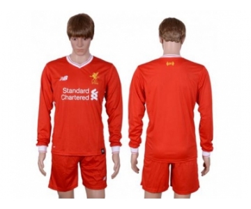 Liverpool Blank Home Long Sleeves Soccer Club Jersey