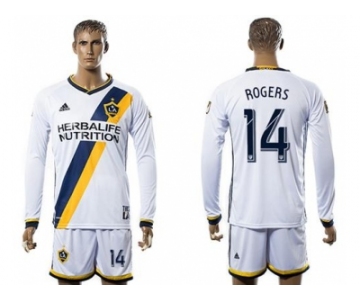 Los Angeles Galaxy #14 Rogers Home Long Sleeves Soccer Club Jersey