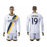 Los Angeles Galaxy #19 Juninho Home Long Sleeves Soccer Club Jersey