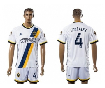 Los Angeles Galaxy #4 Gonzalez Home Soccer Club Jersey