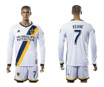 Los Angeles Galaxy #7 Keane Home Long Sleeves Soccer Club Jersey