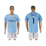 Manchester City #1 C.Bravo Home Soccer Club Jersey