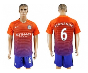 Manchester City #6 Fernando Sec Away Soccer Club Jersey