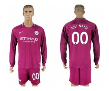 Manchester City Personalized Away Long Sleeves Soccer Club Jersey