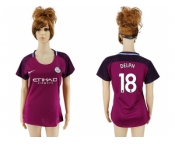 Women Manchester City #18 Delph Away Soccer Club Jersey