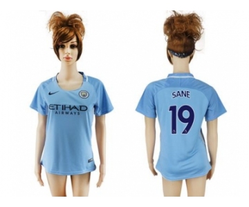 Women's Manchester City #19 Sane Home Soccer Club Jersey