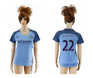 Women's Manchester City #22 Clichy Home Soccer Club Jersey