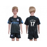 Manchester City #17 De Bruyne Sec Away Kid Soccer Club Jersey