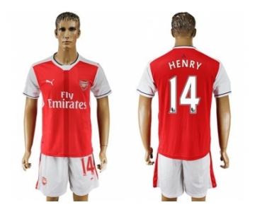 Arsenal #14 Henry Home Soccer Club Jersey2
