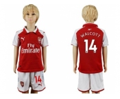 Arsenal #14 Walcott Home Kid Soccer Club Jersey