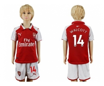 Arsenal #14 Walcott Home Kid Soccer Club Jersey