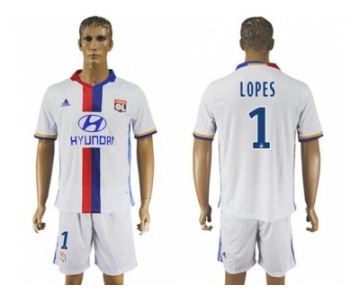 Lyon #1 Lopes Home Soccer Club Jersey1