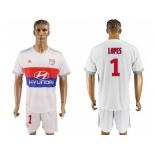 Lyon #1 Lopes Home Soccer Club Jersey