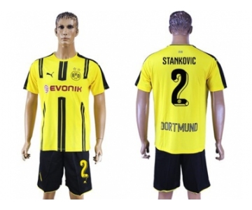 Dortmund #2 Stankovic Home Soccer Club Jerseys