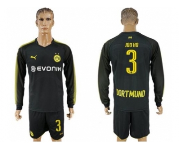 Dortmund #3 Joo Ho Away Long Sleeves Soccer Club Jersey