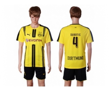 Dortmund #4 Subotic Home Soccer Club Jerseyss