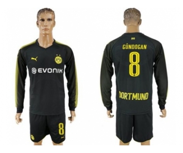 Dortmund #8 Gundogan Away Long Sleeves Soccer Club Jersey