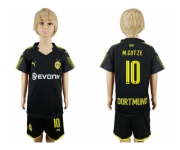 Dortmund #10 M.Gotze Away Kid Soccer Club Jersey