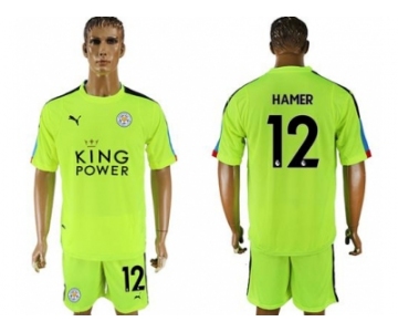 Leicester City #12 Hamer Shiny Green Goalkeeper Soccer Club Jersey