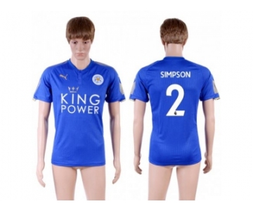 Leicester City #2 Simpson Home Soccer Country Jersey