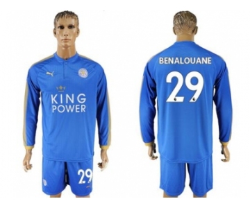 Leicester City #29 Benalouane Home Long Sleeves Soccer Club Jersey