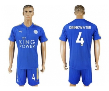 Leicester City #4 Drinkwater Home Soccer Club Jersey