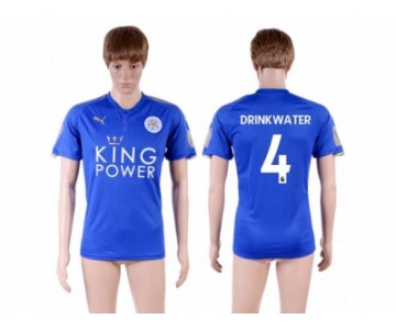 Leicester City #4 Drinkwater Home Soccer Country Jersey