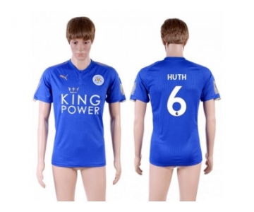 Leicester City #6 Huth Home Soccer Country Jersey